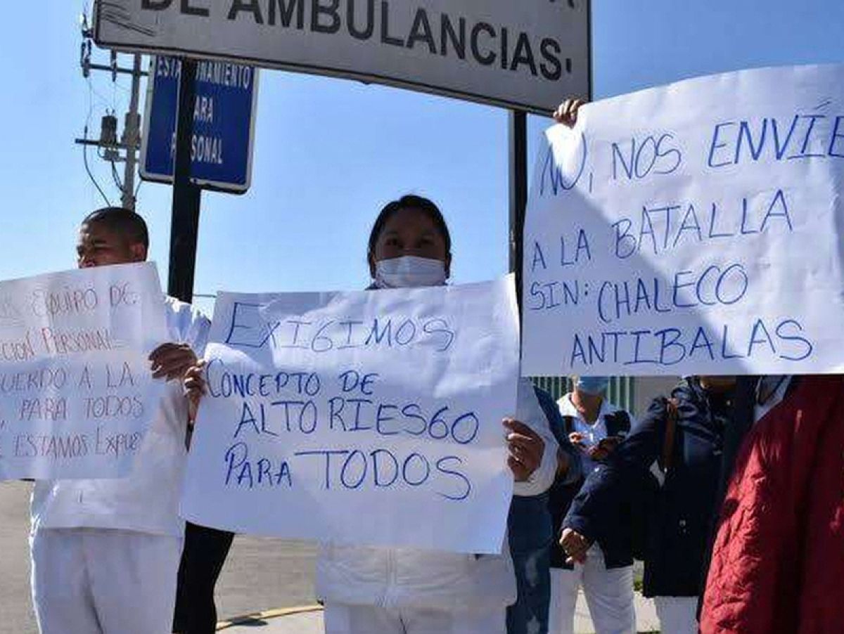 Personal de salud mexicano sin protección