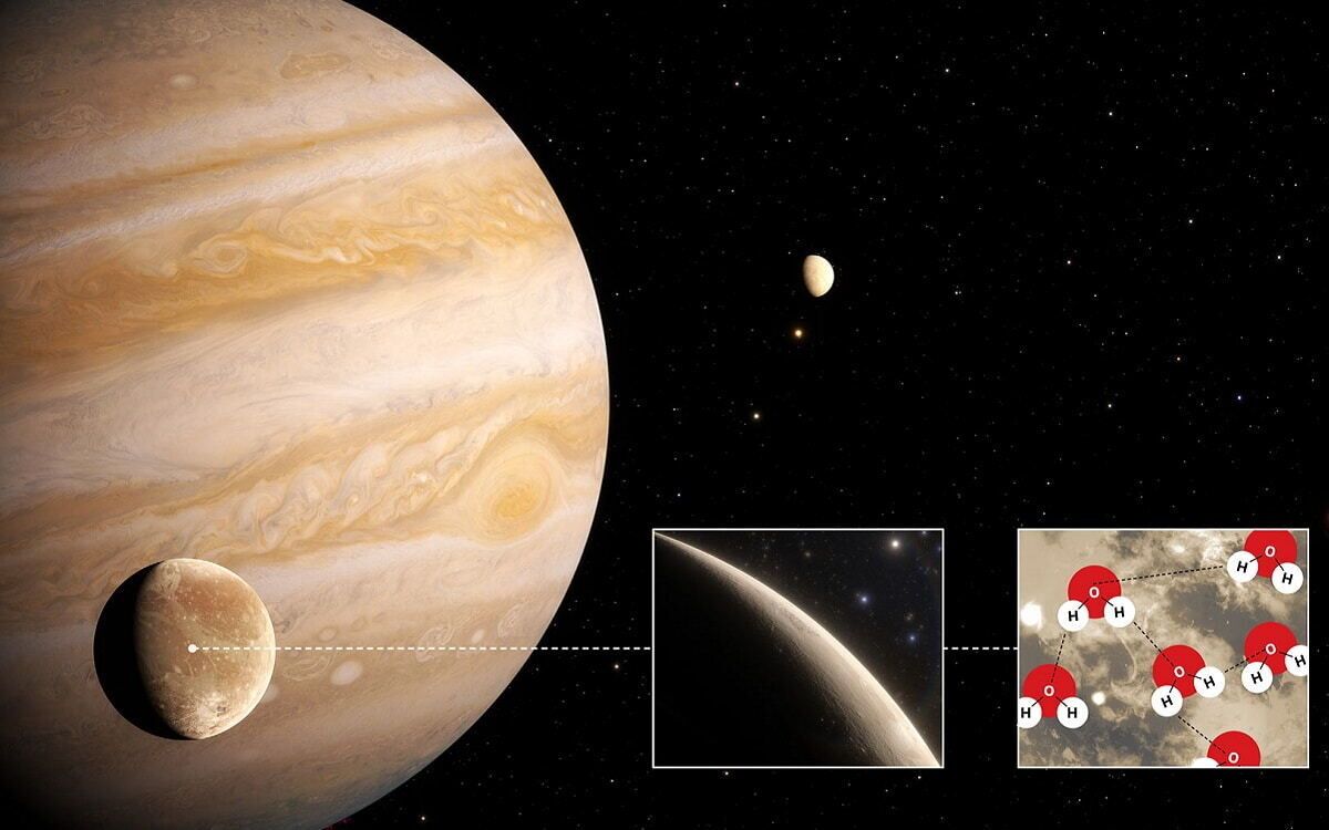 El Hubble detecta vapor de agua en la atmósfera de Ganímedes.