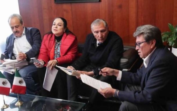 Adán Augusto López en el Senado con Monreal